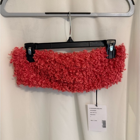 NWT In the Mood for Love Nada Fluffy Pink Textured Strapless Top Size Small - Picture 4 of 5